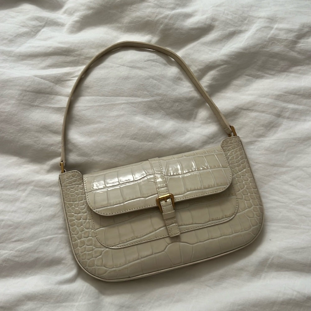 [SOLD] By Far Off-White Croc Miranda Shoulder Bag
